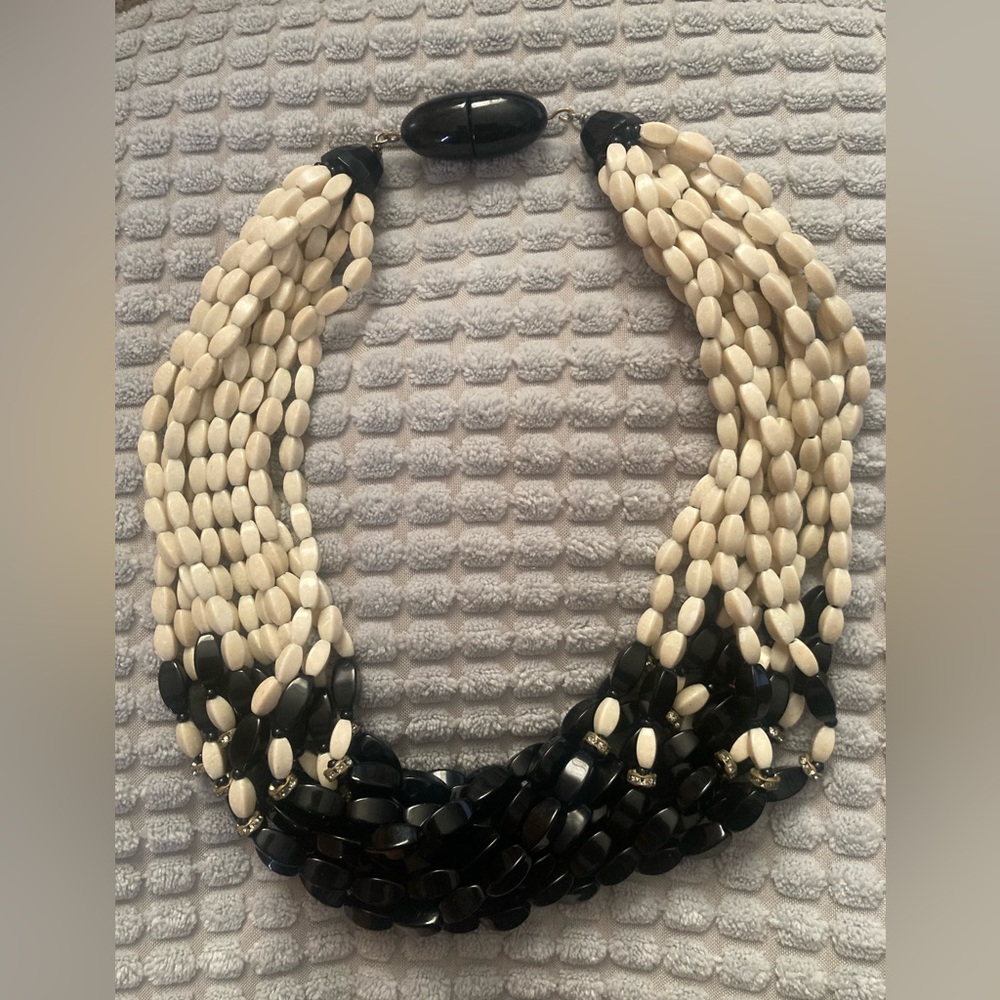 VINTAGE ÁNGELA CAPUTI MULTI STRAND NECKLACE WITHH CRYSTAL RONDELLES